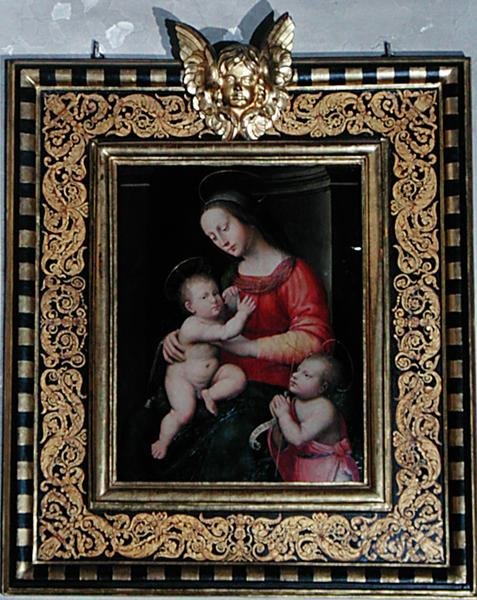 Madonna ja lapsi Pyhän Johannes Kastajan kanssa (öljy paneelissa) tekijältä Antonio del Ceraiolo