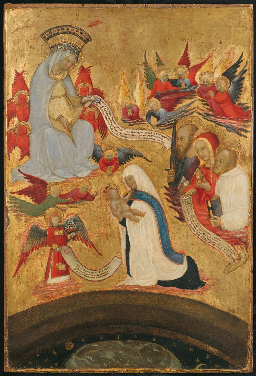 Santa Francesca Romana pitelee Kristus-lapsia, n. 1445. tekijältä Antonio del Massaro da Viterbo