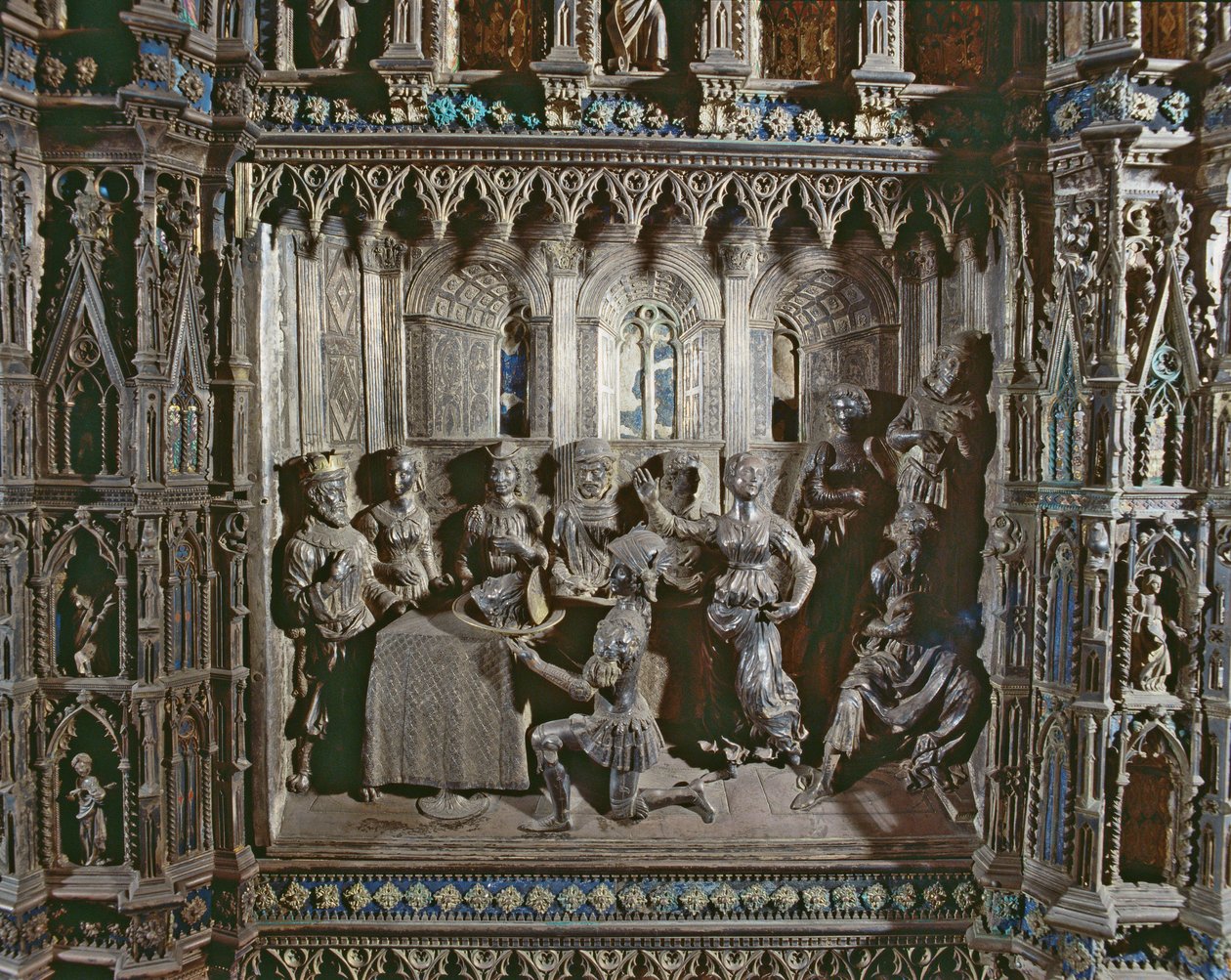 Herodeksen juhla, Salomes-tanssi, Argenton alttari, 1478 (hopea) tekijältä Antonio di Salvi