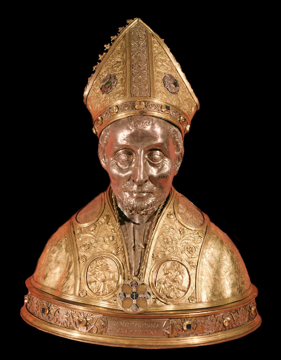 Ignatius Antiokian pyhäinjäännöskuva (noin 35–110) (Antiokian Ignatiuksen pyhäinjäännöskuva) Antonio di Salvin kultainen kupariveistos, 1400-luvun Toscanan koulukunta Firenze, Museo Nazionale del Bargello, n Inv 4 TAI tekijältä Antonio di Salvi