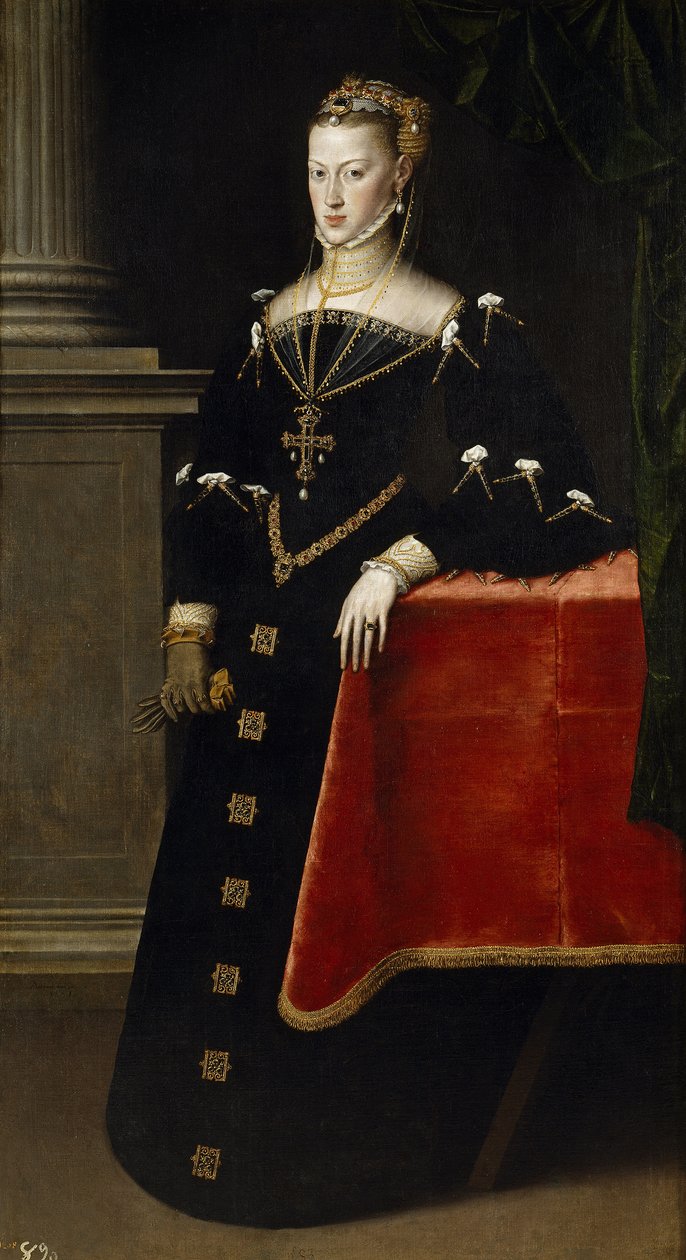 Itävallan arkkiherttuatar Marian muotokuva 1528-1603, Pyhän Rooman keisarinna, 1551 tekijältä Antonis Mor