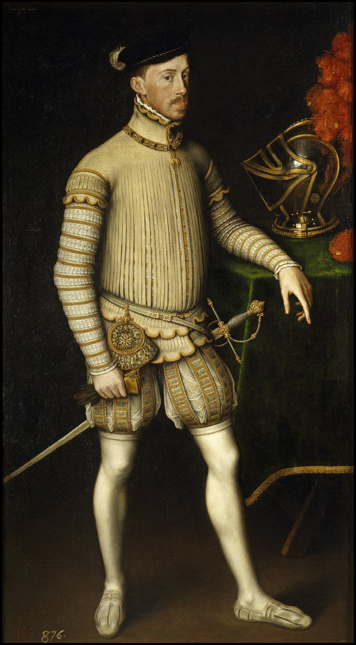 Itävallan Pyhän Rooman keisarin Maximilian II:n muotokuva 1527-1576, 1550 tekijältä Antonis Mor