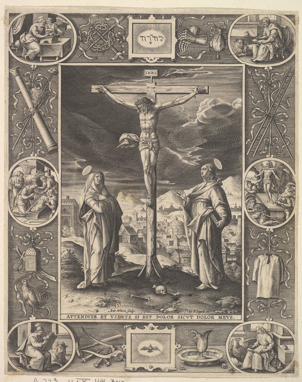 Crist a la creu, abans de 1586. finlandès tekijältä Antonius Wierix