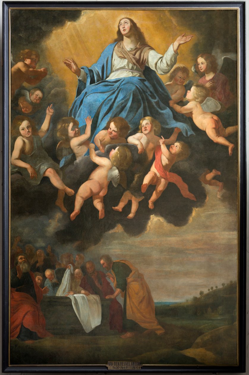 Seurakuntakirkko (Saint Eligius Parish Church). maalaus. "Maria taivaaseenastuminen". Anthony van den Heuvel. tekijältä Antoon van den Heuvel