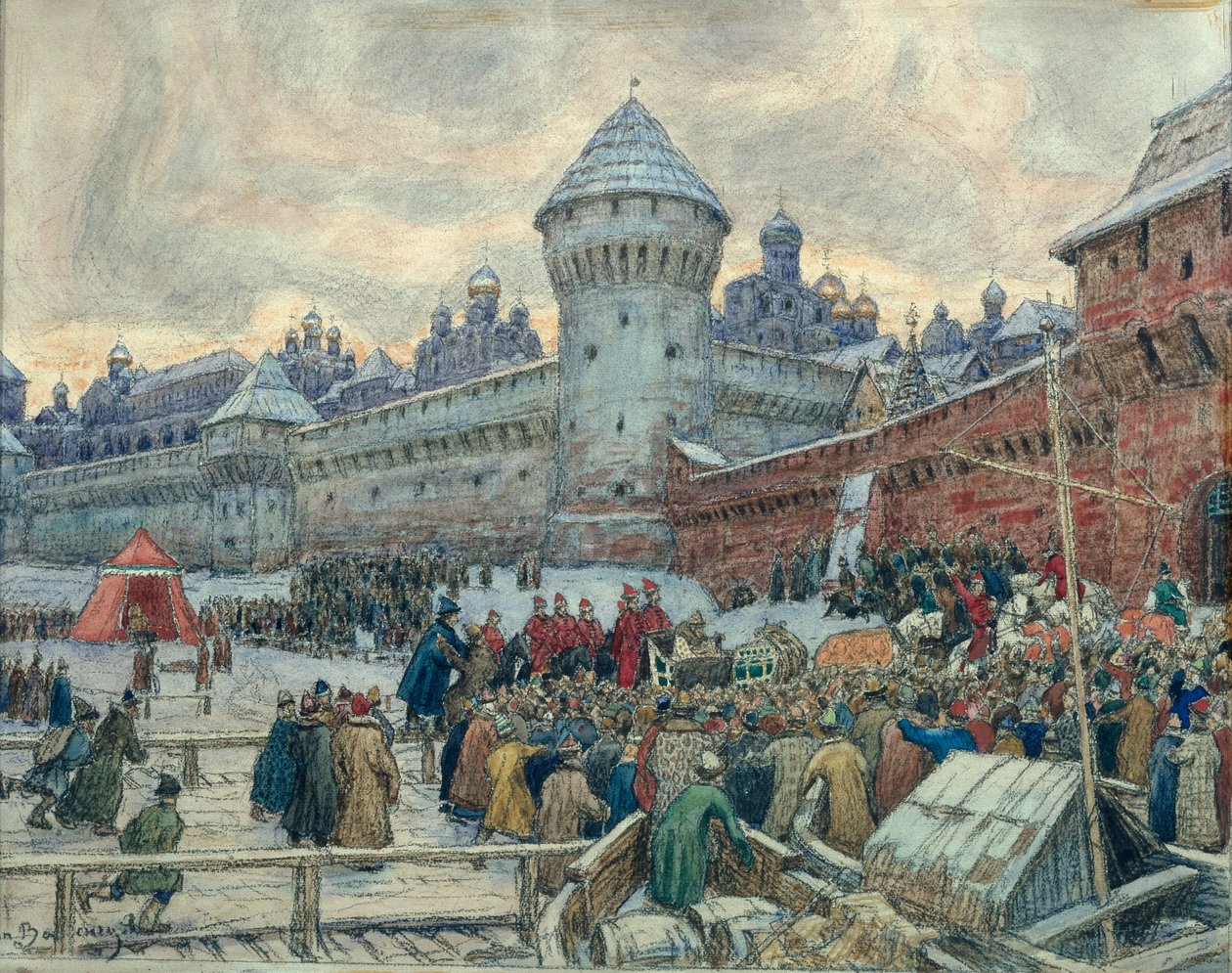 Muinainen Moskova, lähtö taistelun jälkeen tekijältä Apollinari Mikhailovich Vasnetsov