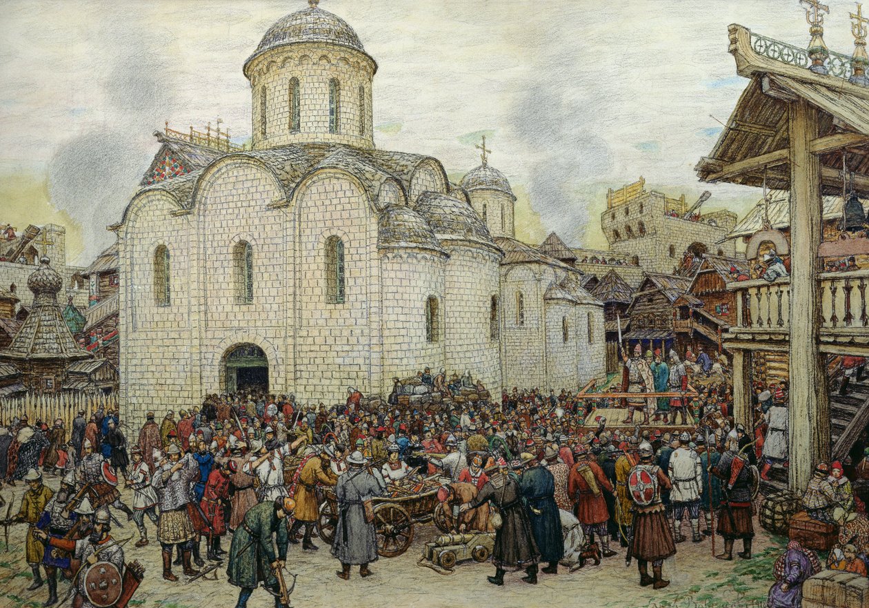Kaupungin puolustus, 1918 tekijältä Apollinari Mikhailovich Vasnetsov