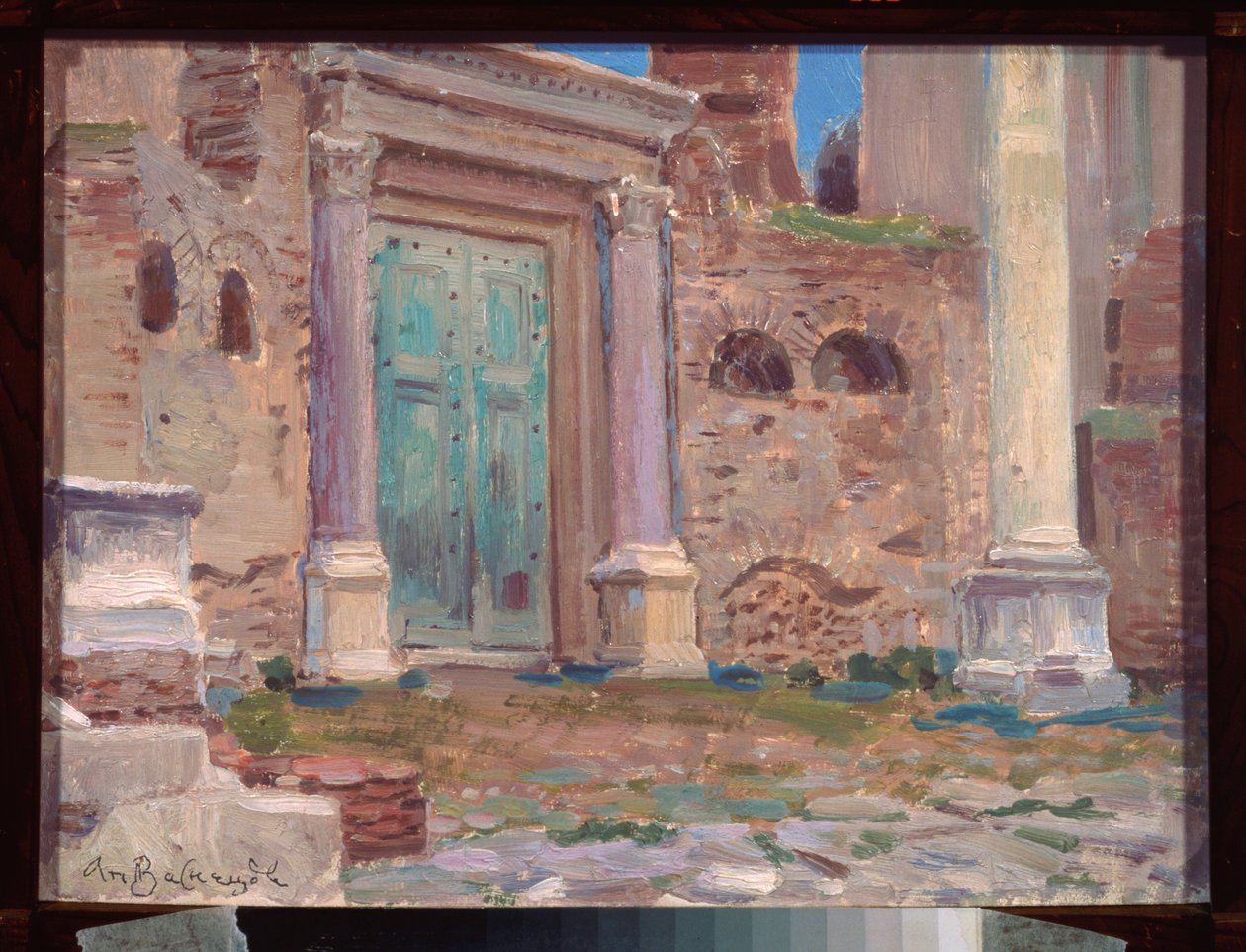 Le temple de Janus a Rome (Italia) (Januksen temppeli Roomassa) - Appolinari Mikhaylovich Vasnetsovin (1856-1933) teos, öljy pahville, venäläinen taide 1800-luku - N Yaroshenkon taidemuseo, Kislovodsk (Venäjä) tekijältä Apollinari Mikhailovich Vasnetsov