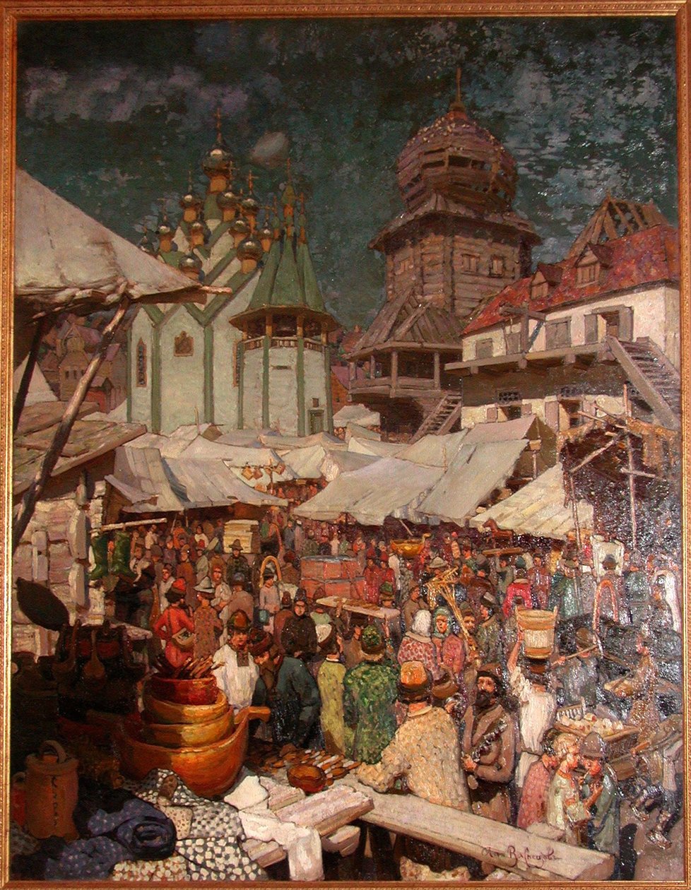 Markkinoida. 1700-luku, 1903 tekijältä Apollinari Mikhailovich Vasnetsov