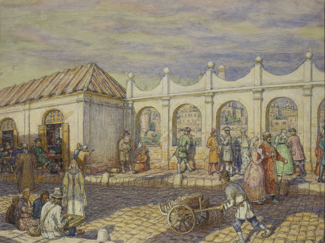 Kivisilta Pietari I:n aikaan, 1901 tekijältä Apollinari Mikhailovich Vasnetsov