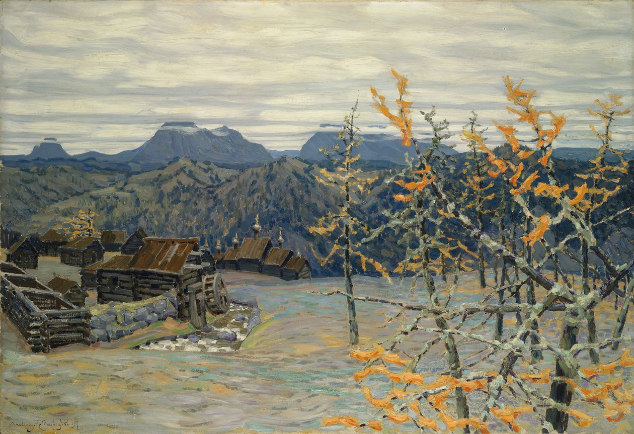 Kylä Ural-vuoristossa tekijältä Apollinari Mikhailovich Vasnetsov