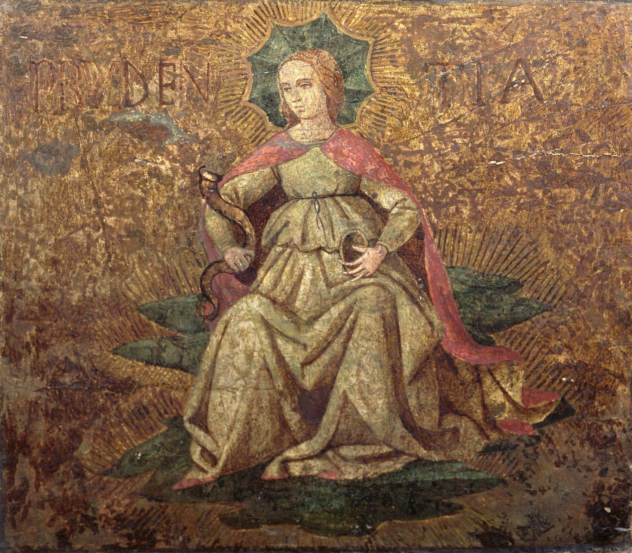 Varovaisuuden allegoria, cassonen päätypaneeli, n. 1460-65 (tempera paneelissa) (katso 76870) tekijältä Apollonio di Giovanni