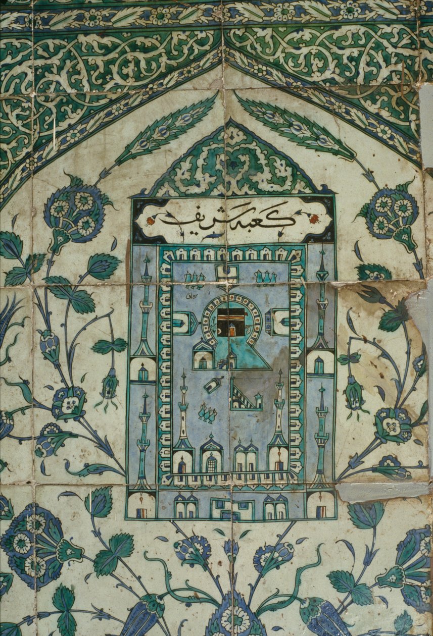 Laatta, jossa Mekka, 1500-1600-luku (keraaminen) tekijältä Arabic School