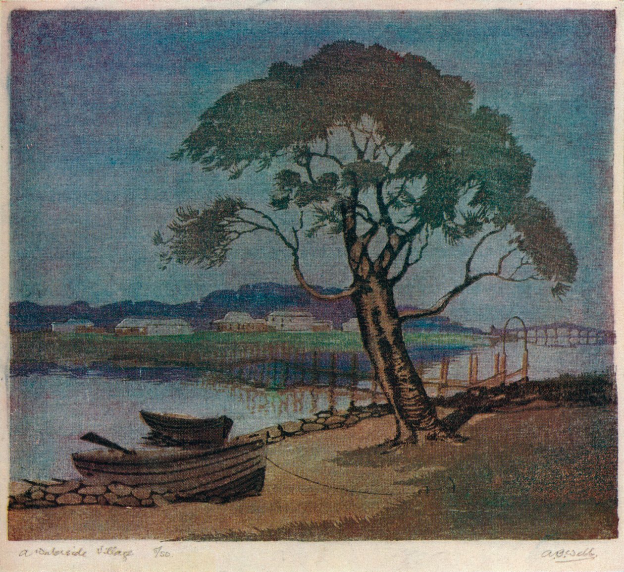"A Waterside Village", vuodelta 1921 tekijältä Archibald Bertram Webb