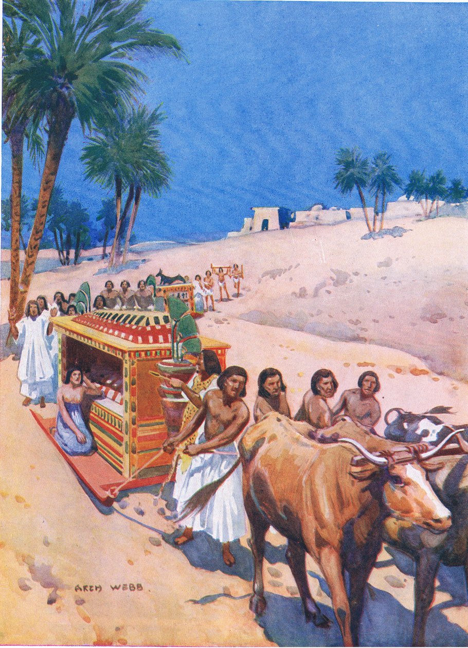 Hautajaiskulkue muinaisessa Egyptissä, 1925 tekijältä Archibald Webb