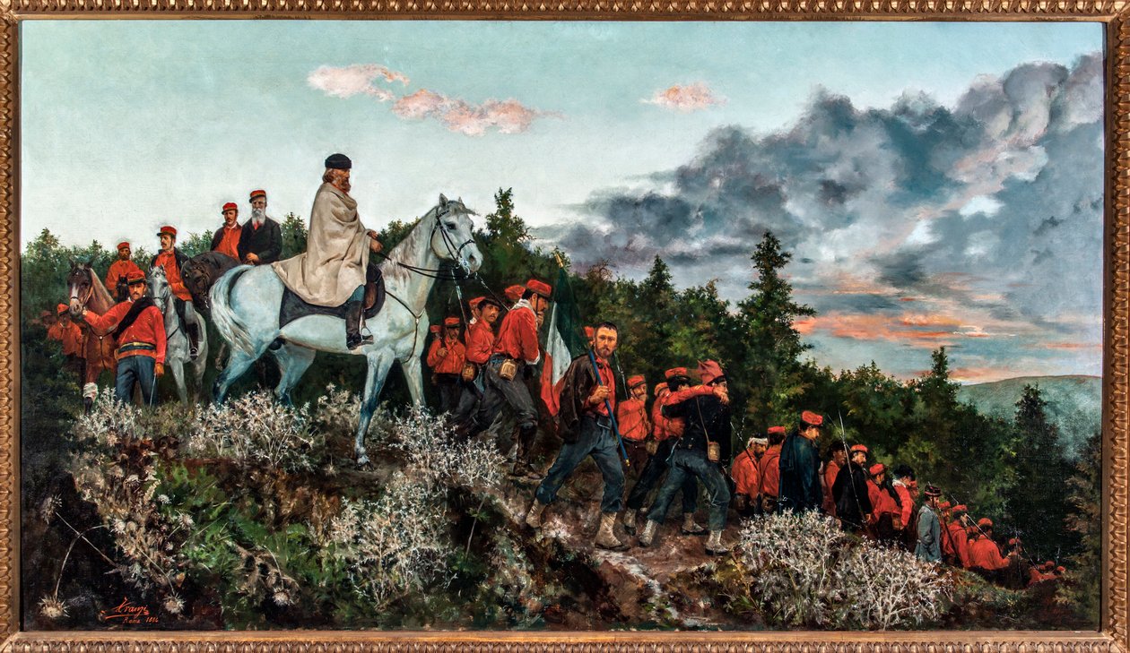 Mentanan taistelu käytiin 3. marraskuuta 1867 (öljy kankaalle tekijältä Archimede Tranzi