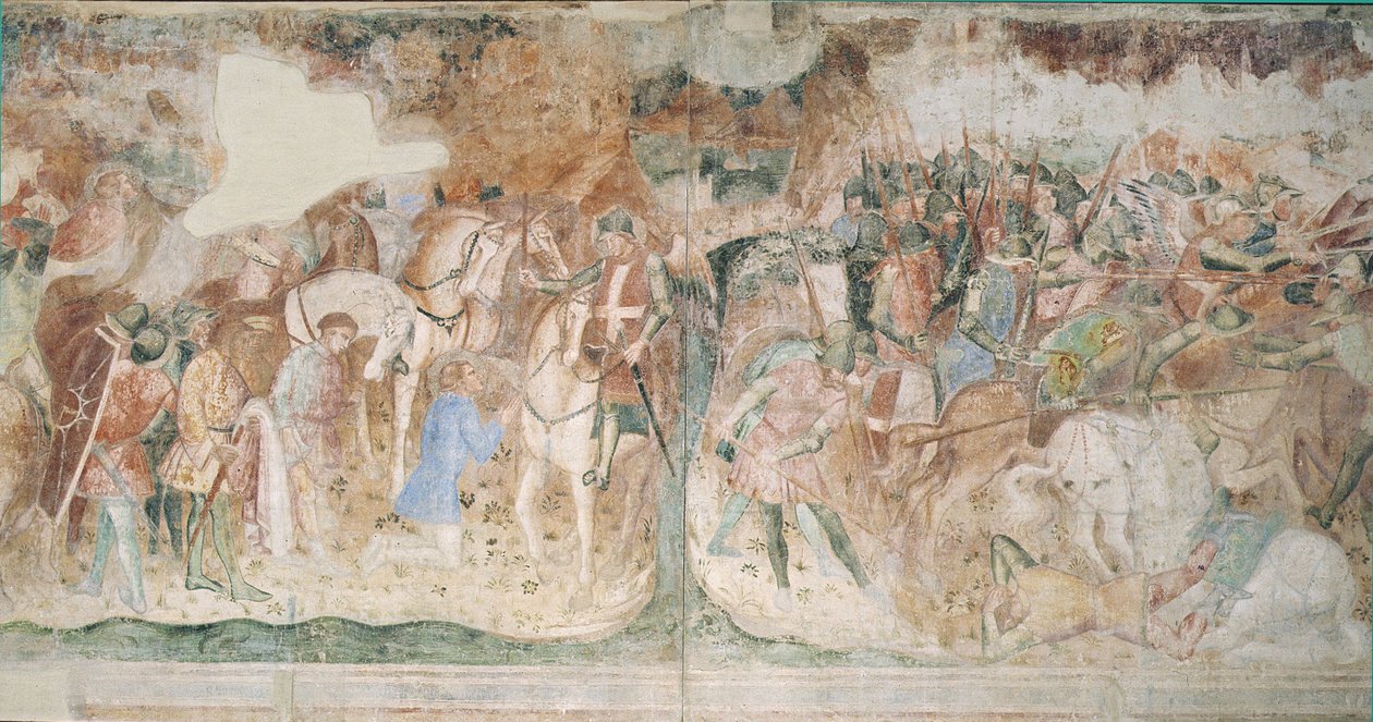 Pyhän Efysioksen kääntyminen, n. 1390 tekijältä Aretino Luca Spinello or Spinelli