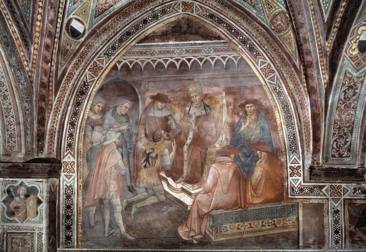Paavi Aleksanteri III - Fresko tekijältä Aretino Luca Spinello or Spinelli