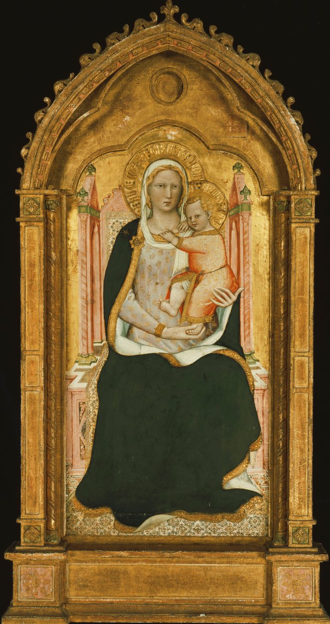 Madonna ja lapsi valtaistuimelle, tekijältä Aretino Luca Spinello or Spinelli