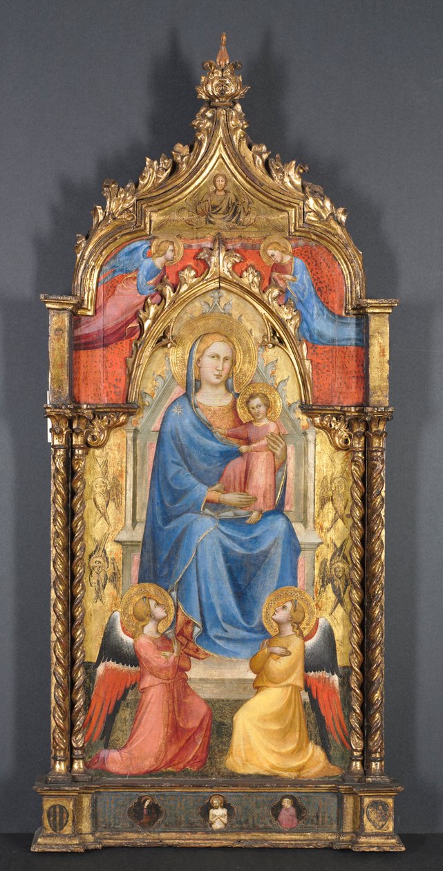 Neitsyt ja lapsi enkelien kanssa, 1405. tekijältä Aretino Luca Spinello or Spinelli