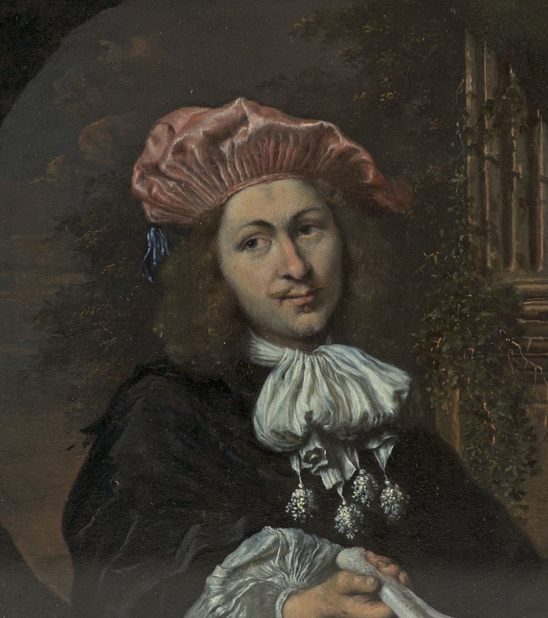Miehen muotokuva, noin 1672-80 (öljy kuparille). tekijältä Arie de Vois