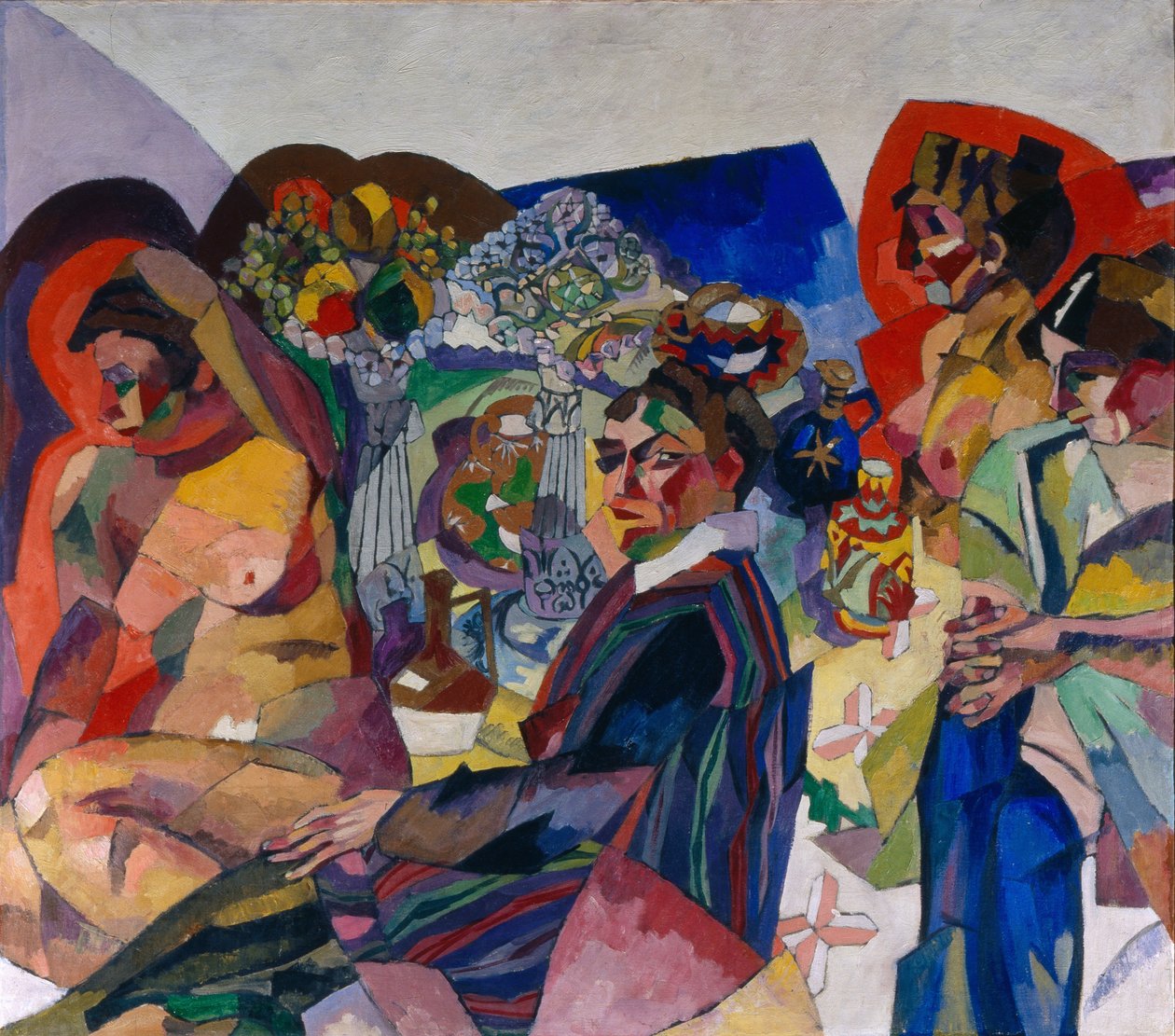 Yhtiö pöydässä, 1916 tekijältä Aristarkh Vasilievic Lentulov