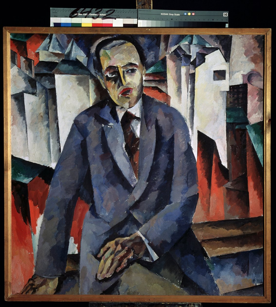Valtiomiehen muotokuva Aleksanteri Tairov (1885-1950) (Muotokuva Regisseur A. Tairov). Aristarkh Vasilyevich Lentulov (Lentulov) (1882-1943) maalaus, öljy kankaalle. Venäläinen taide, 1900-luvun avantgarde. Venäjän valtionmuseo, Pietari. tekijältä Aristarkh Vasilievic Lentulov