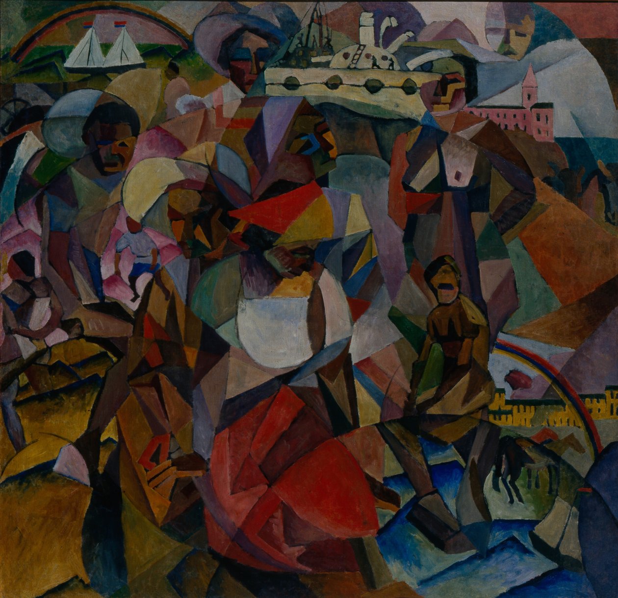 Symbolisten yhtäläisyyksien tutkiminen Marianna Lentulovan muotokuvassa, 1912 tekijältä Aristarkh Vasilievic Lentulov