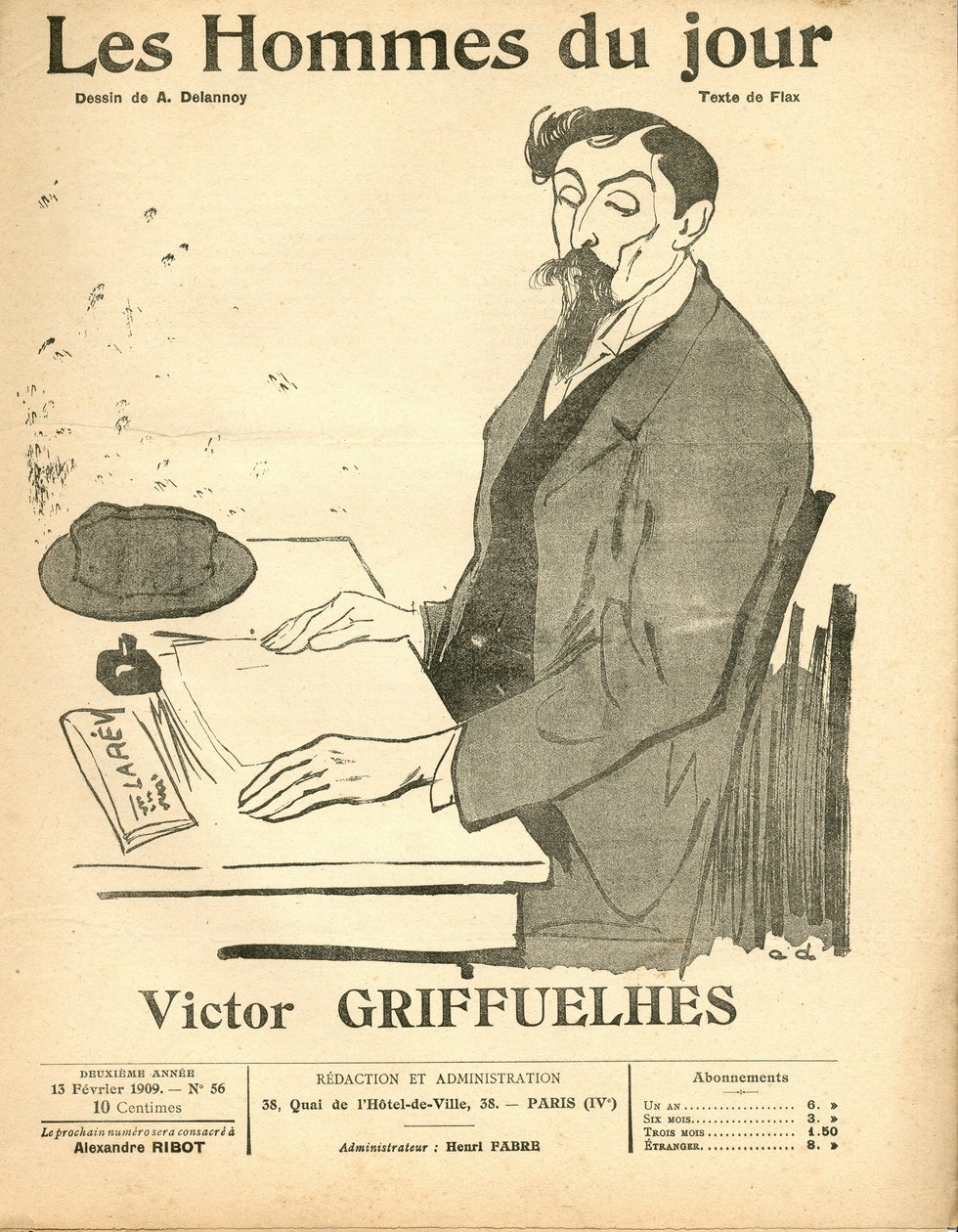 aKansi kappaleesta ""The Men of the Day"", satiirinen mustavalkoinen tekijältä Aristide Delannoy