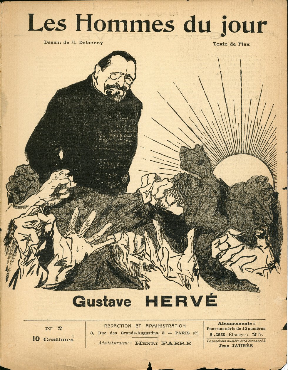 Kansi "" The Men of the Day ", numero 2, Satiirinen mustavalkoisena tekijältä Aristide Delannoy