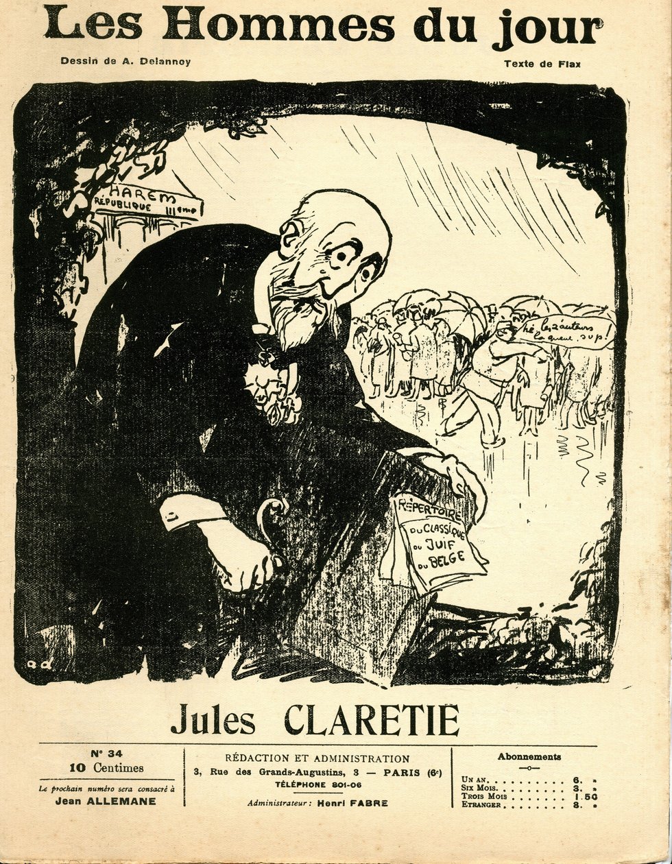 Kansi "" The Men of the Day" -julkaisusta, noin 1906 - Kuvitus: Aristide Delannoy (1874-1911): Claretie Jules (1840-1913) tekijältä Aristide Delannoy