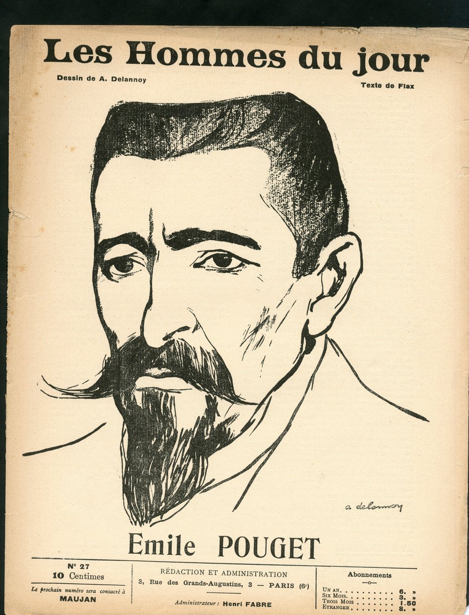 "" The Men of the Day" -julkaisun kansinumero 27, 1. tammikuuta tekijältä Aristide Delannoy