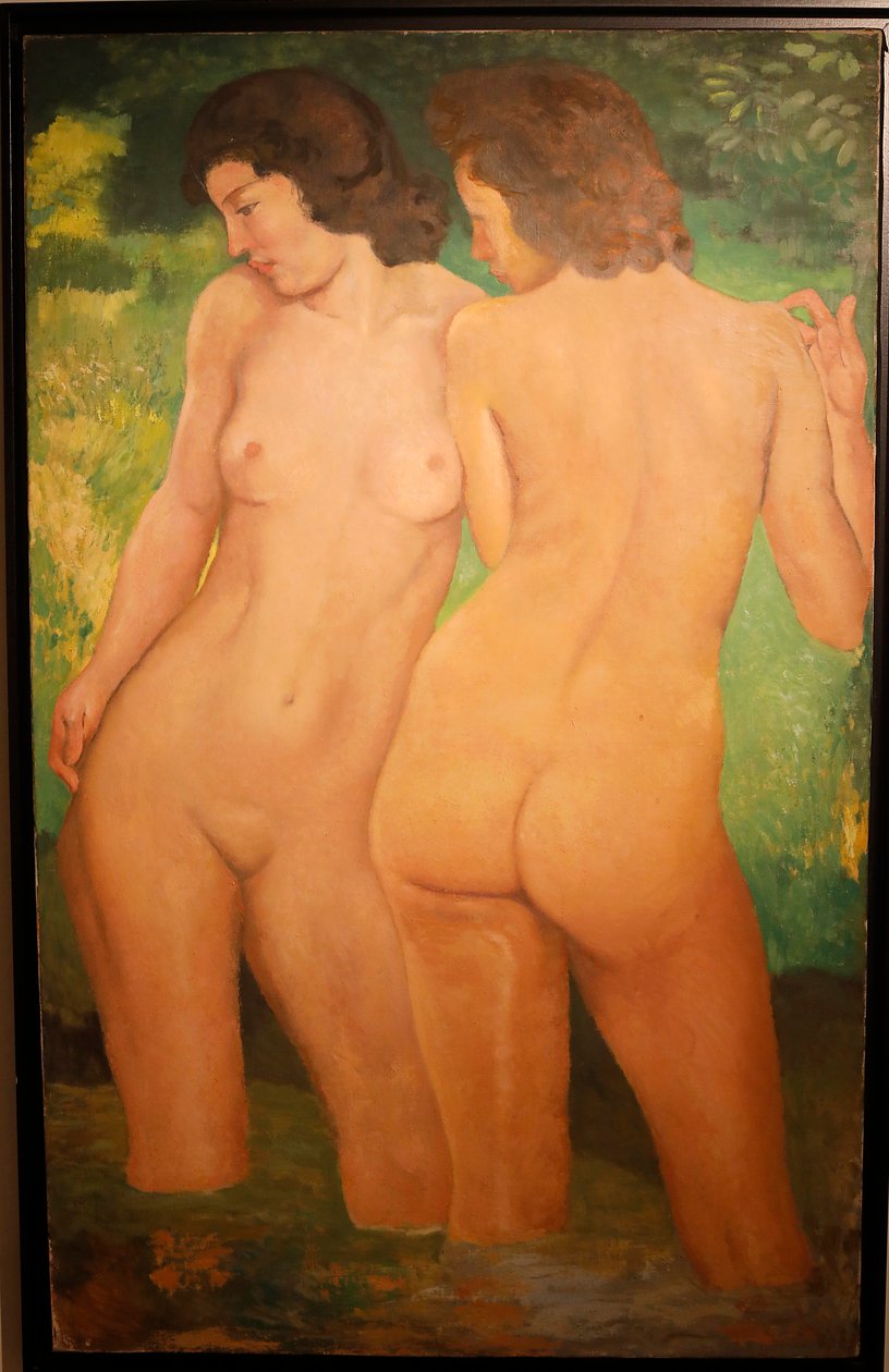 Sisarukset kylpemässä, n. 1940 (öljy kankaalle) tekijältä Aristide Maillol