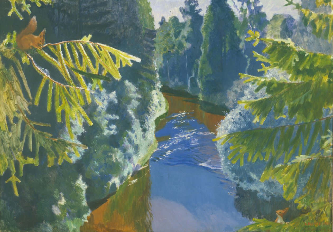 Forest River, 1929 tekijältä Arkadij Aleksandrovic Rylov