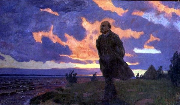 Vladimir Iljitš Lenin (1870-1924) rannalla tekijältä Arkadij Aleksandrovic Rylov