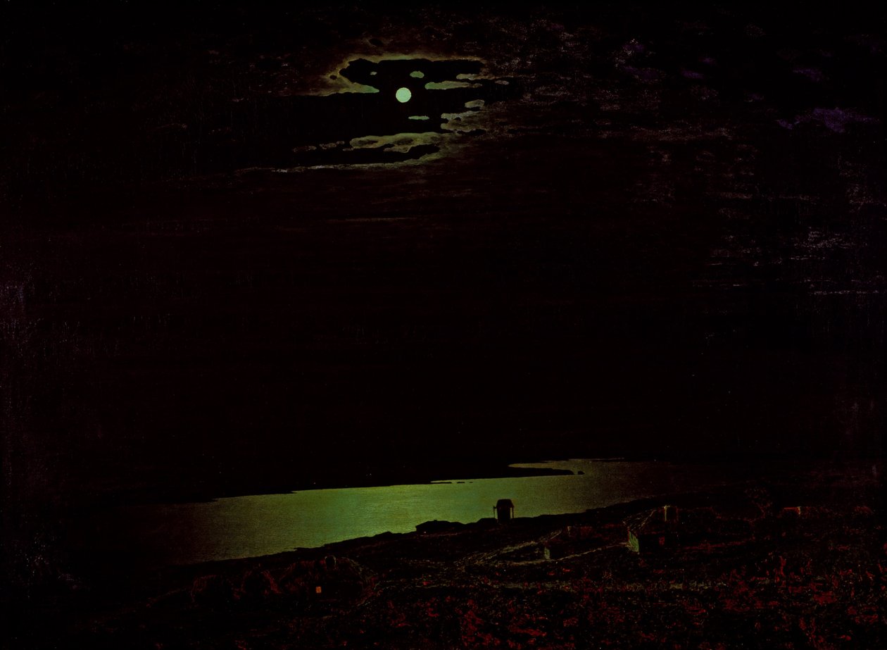 Kuutamoyö Dneprillä, 1882 tekijältä Arkhip Ivanovich Kuindzhi