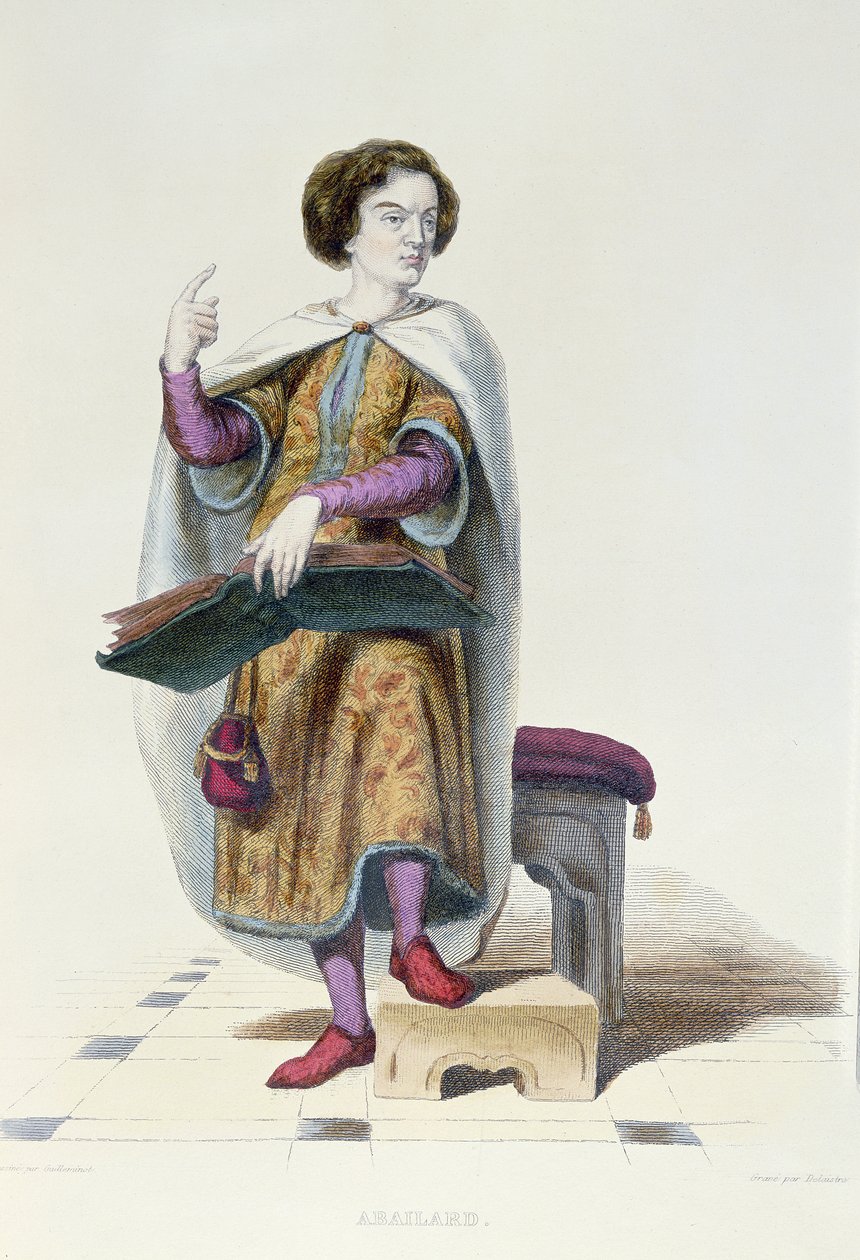 Abelard, kuvitus E. Mennechetin teoksesta "Le Plutarque Francais", 1835 (värikaiverrus) tekijältä Armand Guilleminot