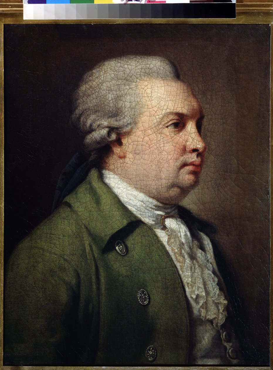 "" Portrait du dramaturge russe Denis Ivanovich Fonvizine (1745-1792)" (Draatikko Denis Ivanovitš Fonvizinin muotokuva) Peinture d