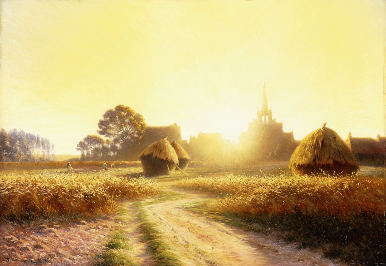 Auringonlasku Champagnessa, 1902 tekijältä Armand Guery