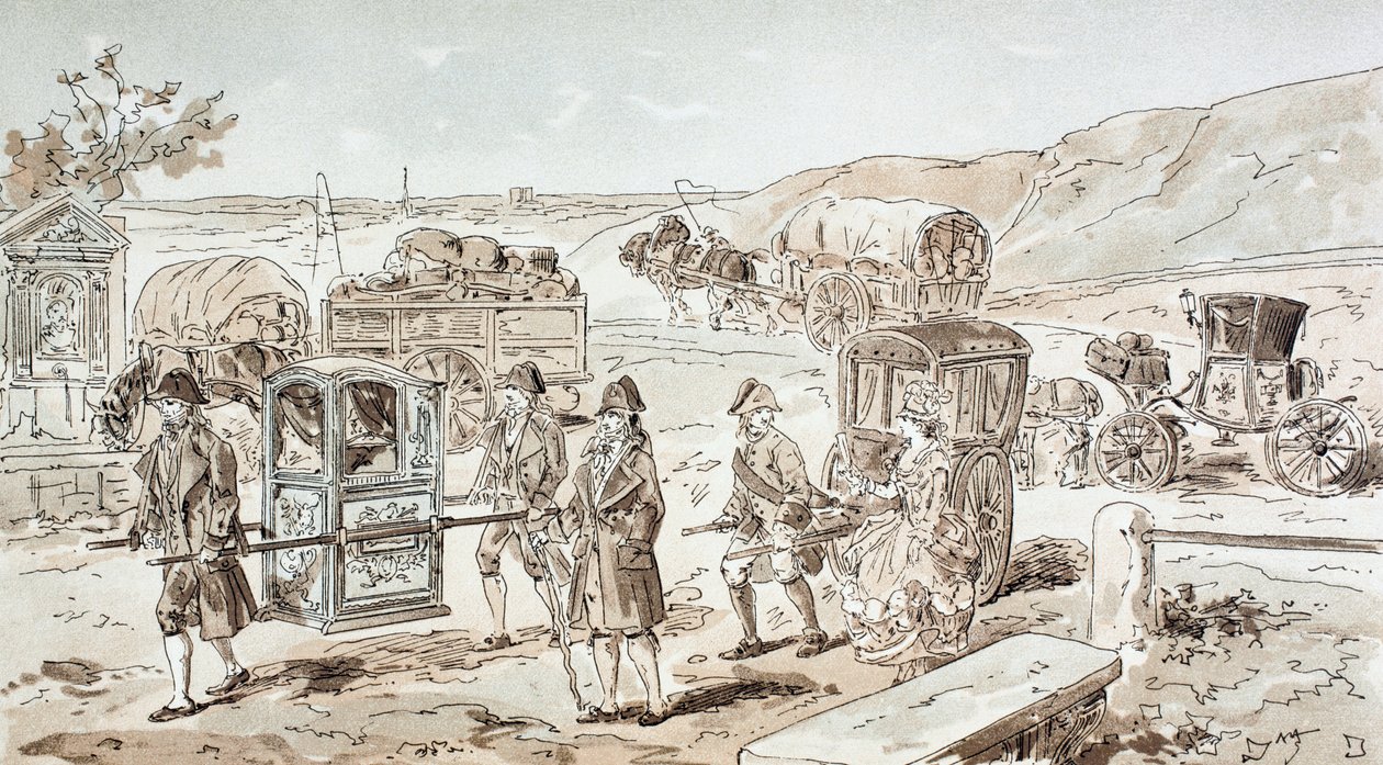 Esimerkkejä 1700-luvun kulkuvälineistä, 1886 tekijältä Armand Jean Heins