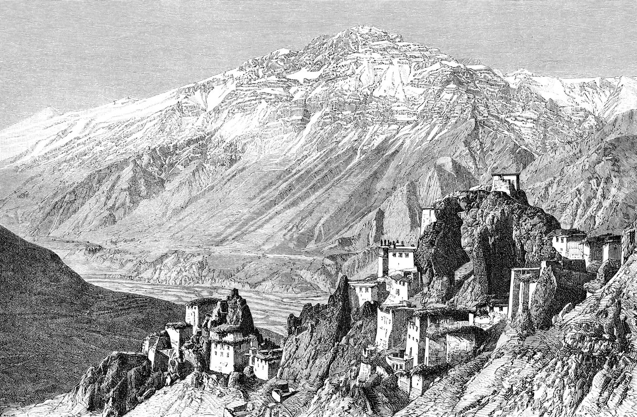 Dankar, Lahul ja Spiti, Intia, 1895. tekijältä Armand Kohl