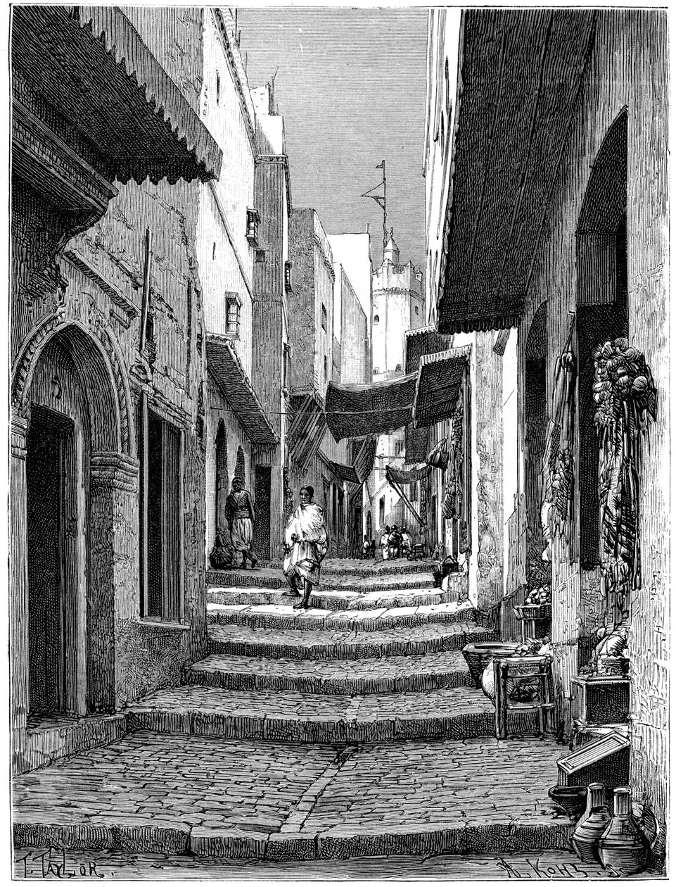 Vanhakaupunki, Alger, 1890 tekijältä Armand Kohl