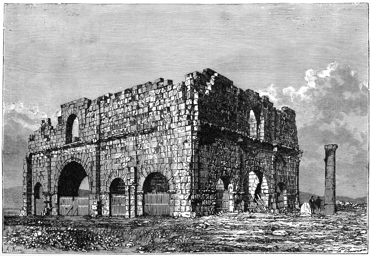 Praetoriumin rauniot, Lambaesis, Algeria, n. 1890 tekijältä Armand Kohl