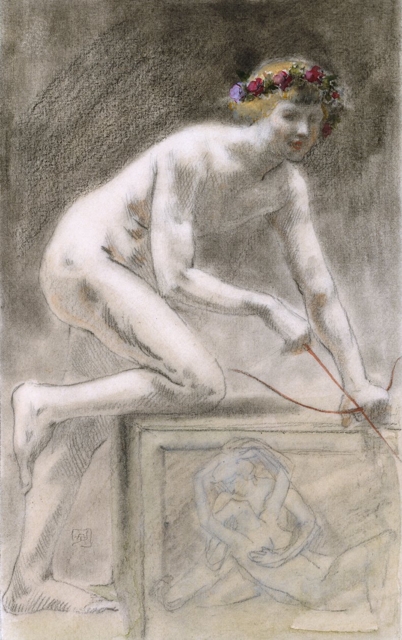 Eros (hiili paperilla) tekijältä Armand Rassenfosse