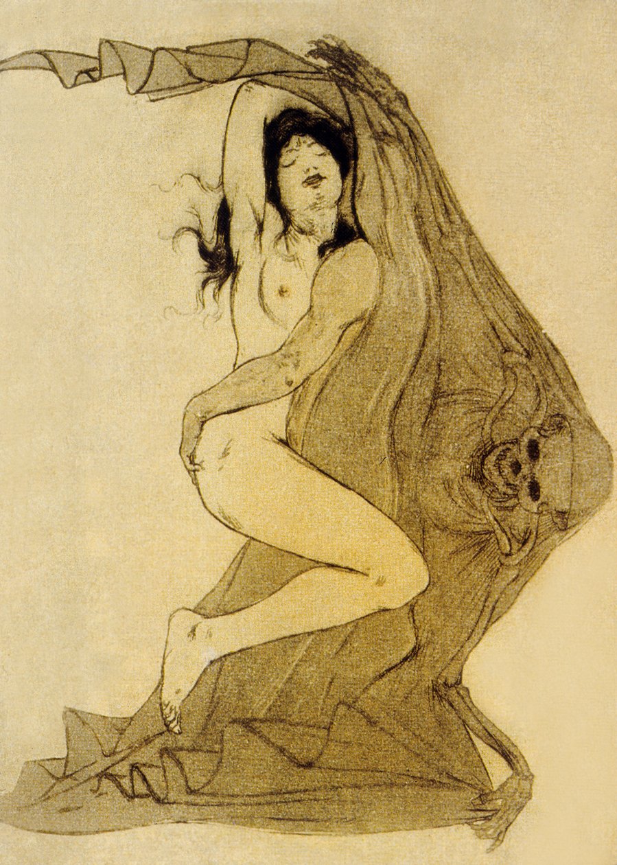 Kuvitus teoksesta Les Fleurs du Mal, Charles Baudelairen runoja, 1899. tekijältä Armand Rassenfosse
