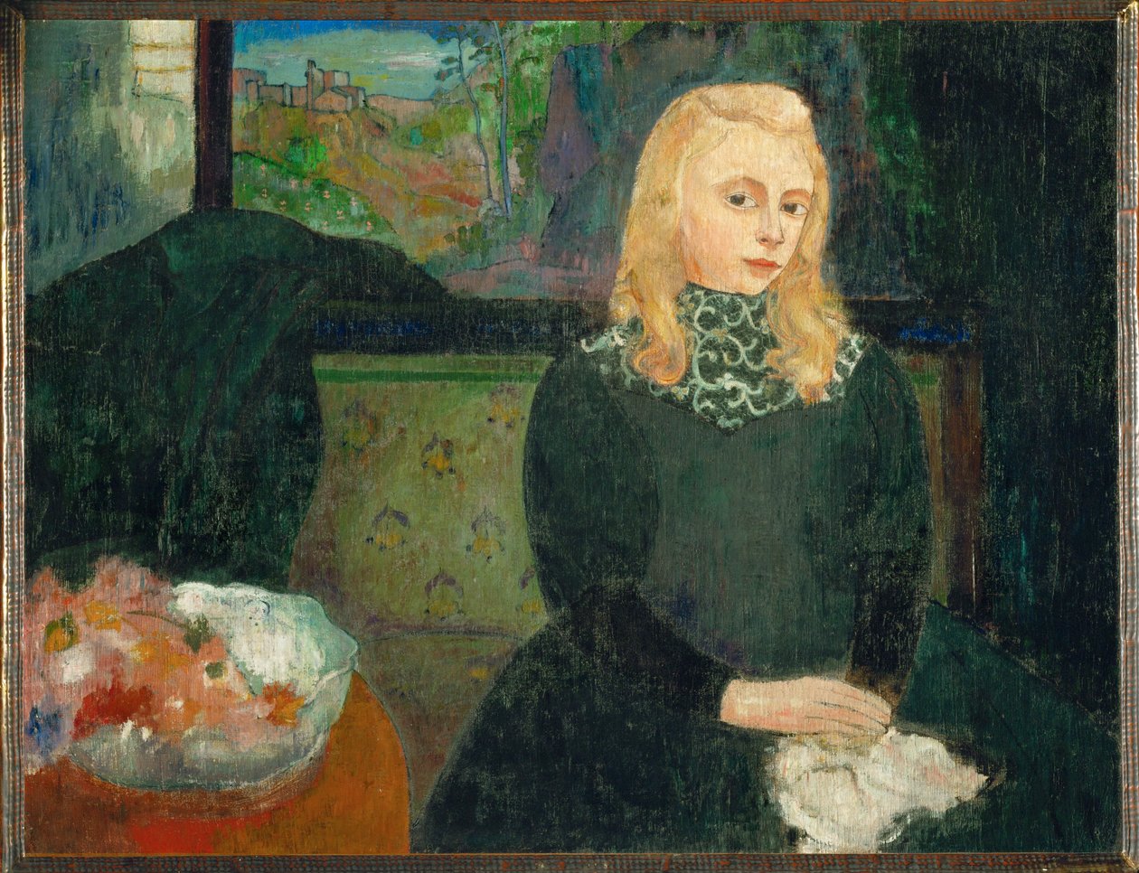 Gabrielle Vien nuorena tyttönä (maalaus kankaalle) tekijältä Armand Seguin