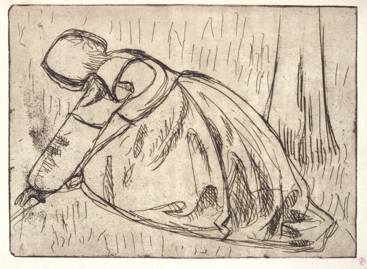 La Glaneuse (The Gleaner) (etsaus) tekijältä Armand Séguin