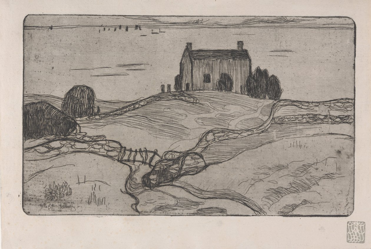 La Maison du Pendu (hirtettyjen miehen talo) 1893 (etsaus) tekijältä Armand Séguin