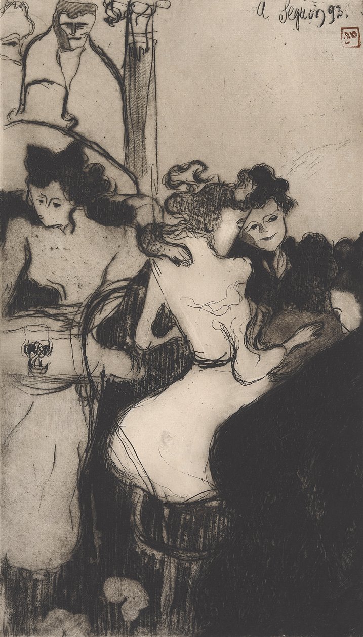 Le Bar (The Bar) 1893 (pehmeä etsaus, akvatinta ja ruletti) tekijältä Armand Séguin
