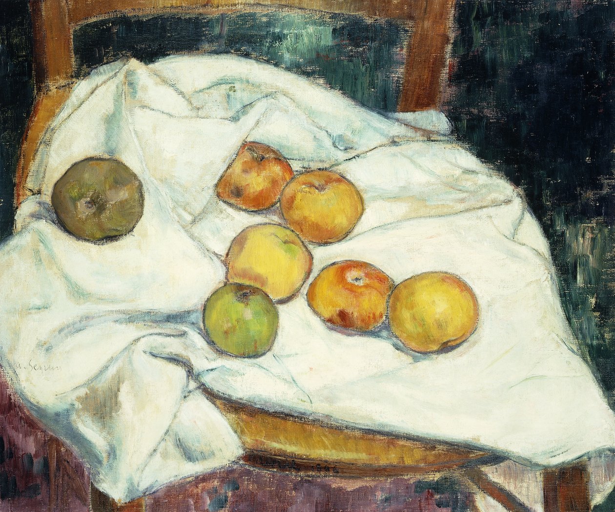 Asetelma omenoiden kanssa; Luonto Morte aux Pommes, 1896 tekijältä Armand Séguin
