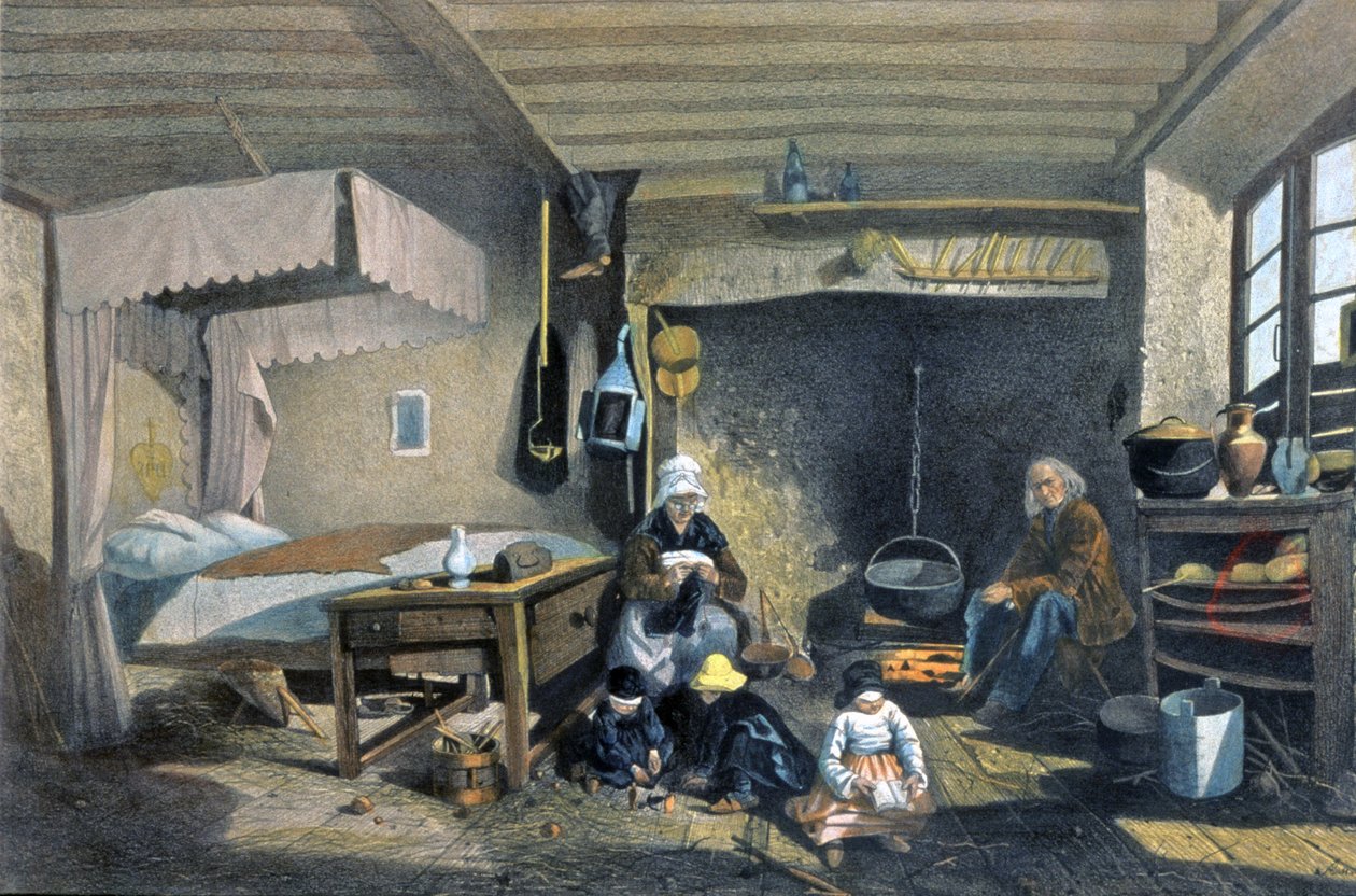 Talonpoikatalon sisustus Royatissa tekijältä Armand Theophile Cassagne